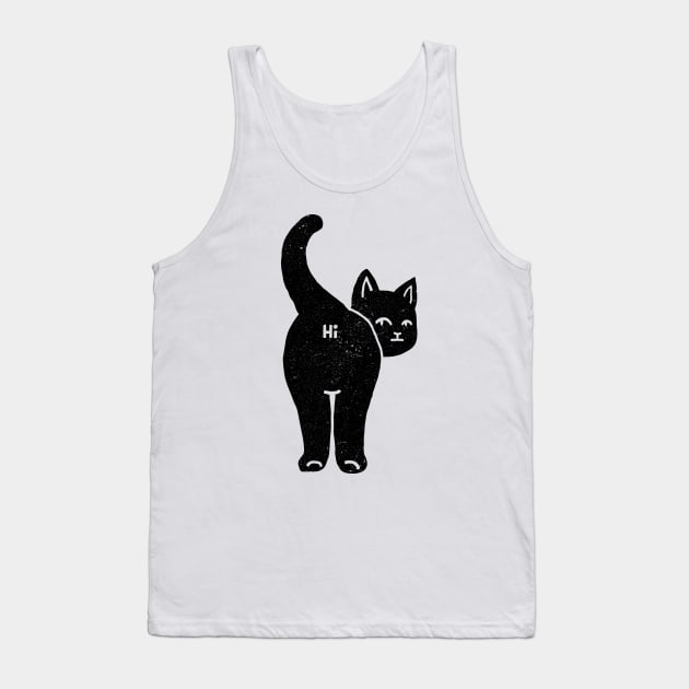 Hello Cat Butt Minimalist Black by Tobe Fonseca Tank Top by Tobe_Fonseca